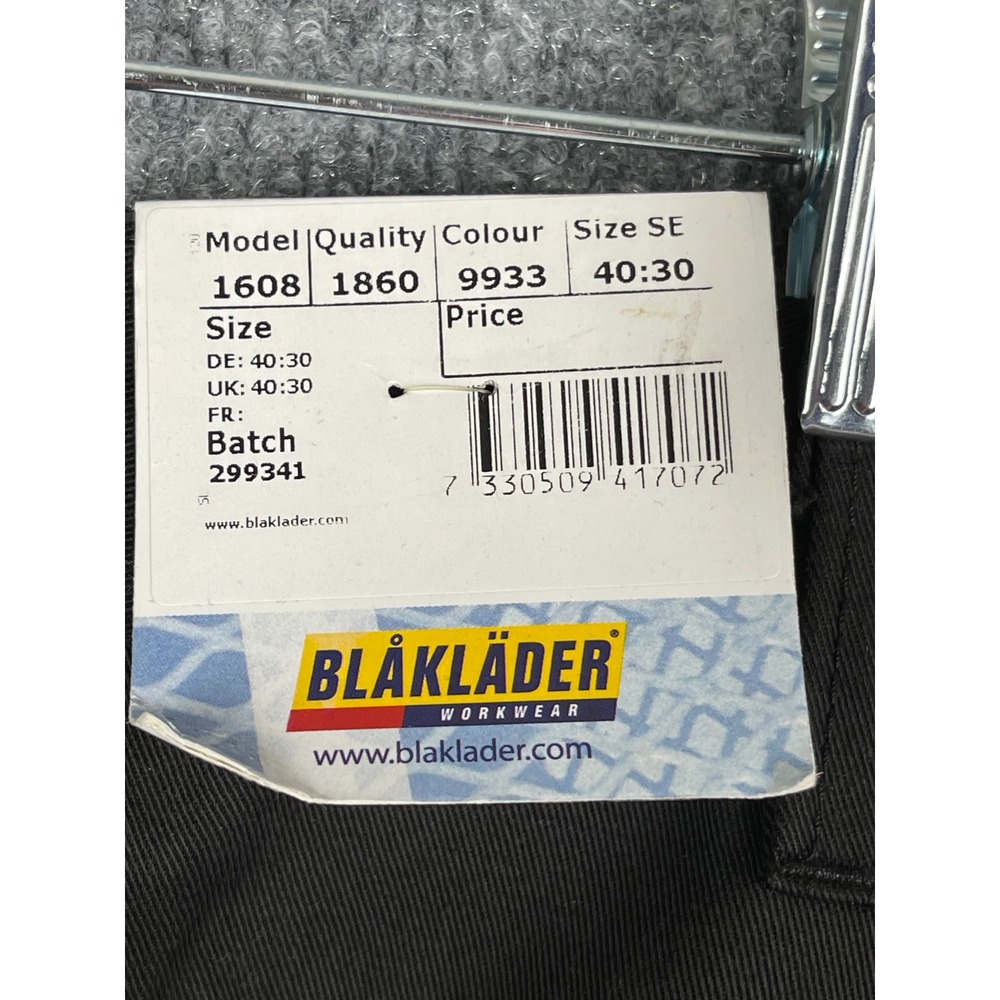 Blaklader Work Pants Mens 40x30 Black Yellow New Hi-Vis 1608 Holster Pocket - Picture 5 of 15